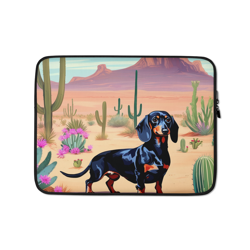 PugMug Custom Black Dachshund Laptop Sleeve