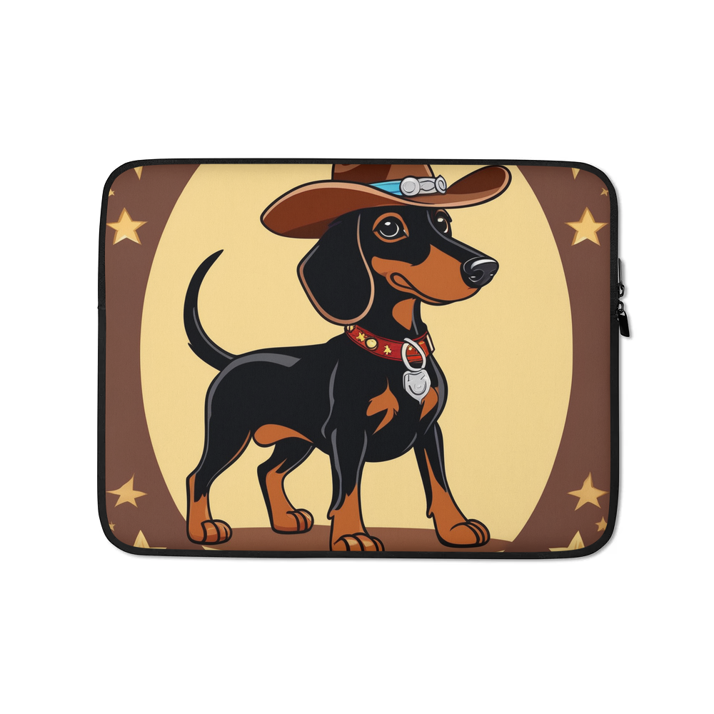 PugMug Custom Black Dachshund Laptop Sleeve