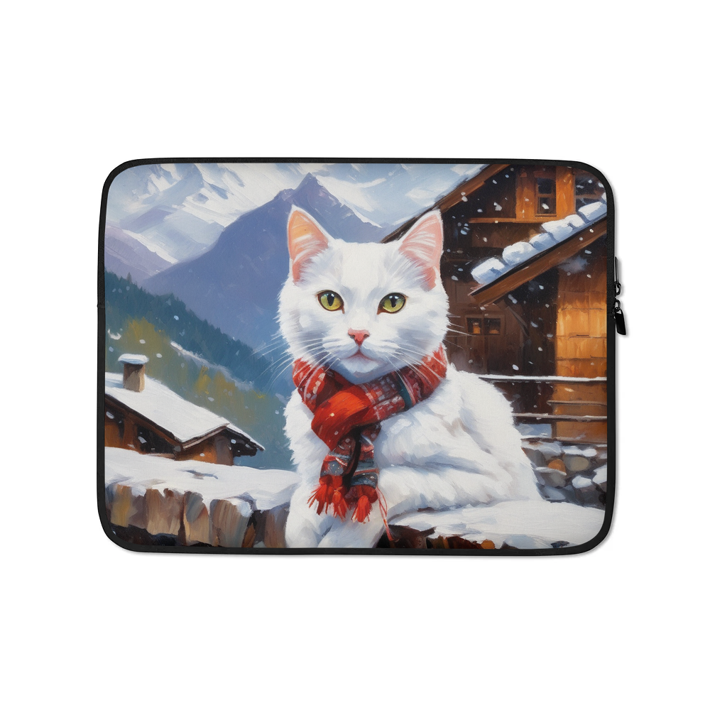PugMug Custom White Companion Cat Laptop Sleeve
