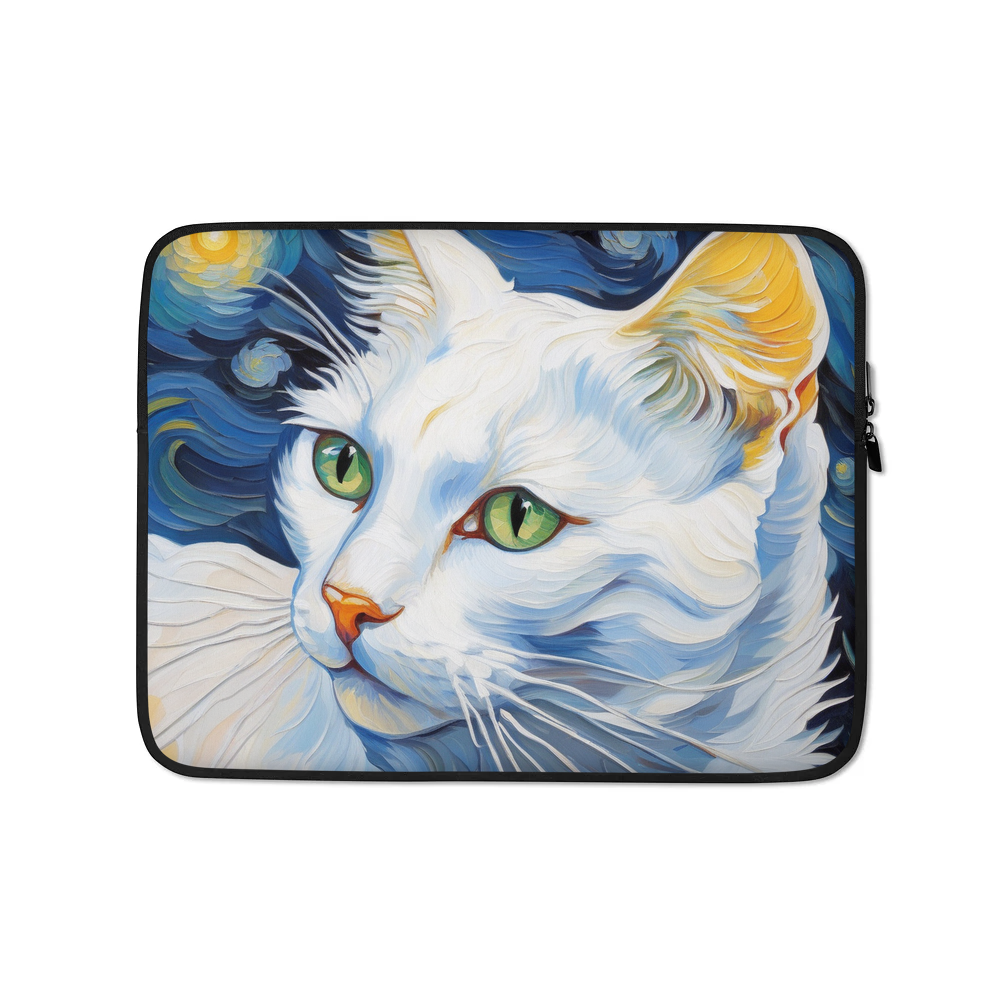 PugMug Custom White Companion Cat Laptop Sleeve