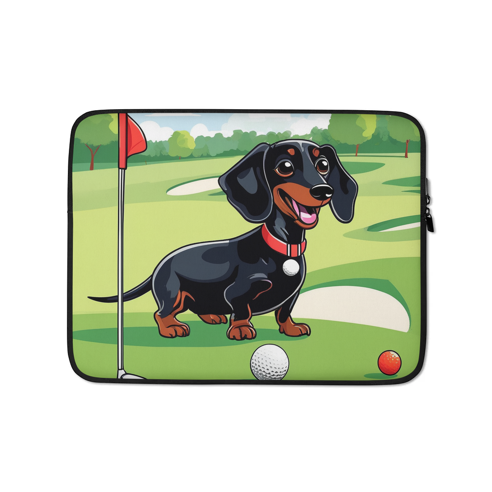 PugMug Custom Black Dachshund Laptop Sleeve