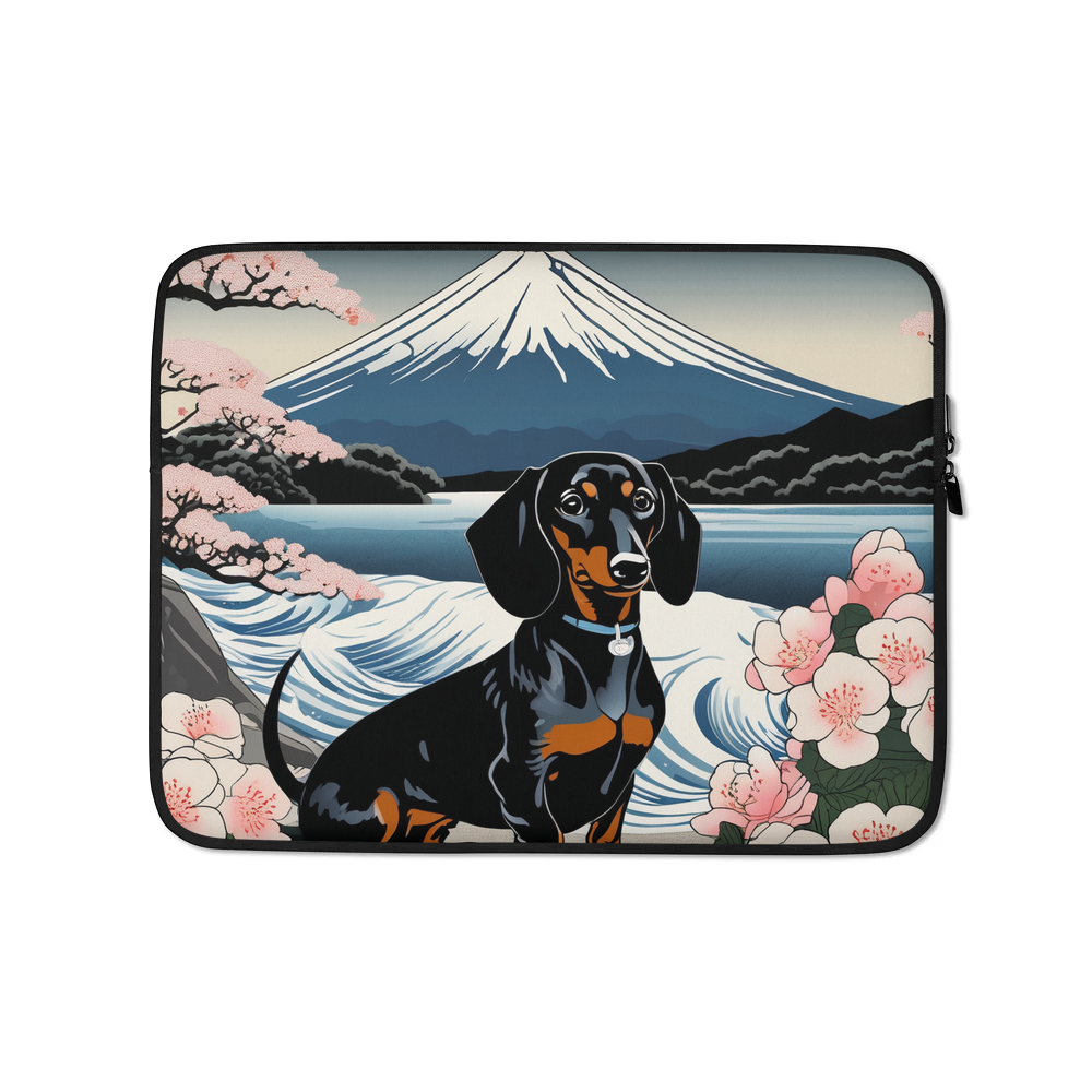 PugMug Custom Black Dachshund Laptop Sleeve