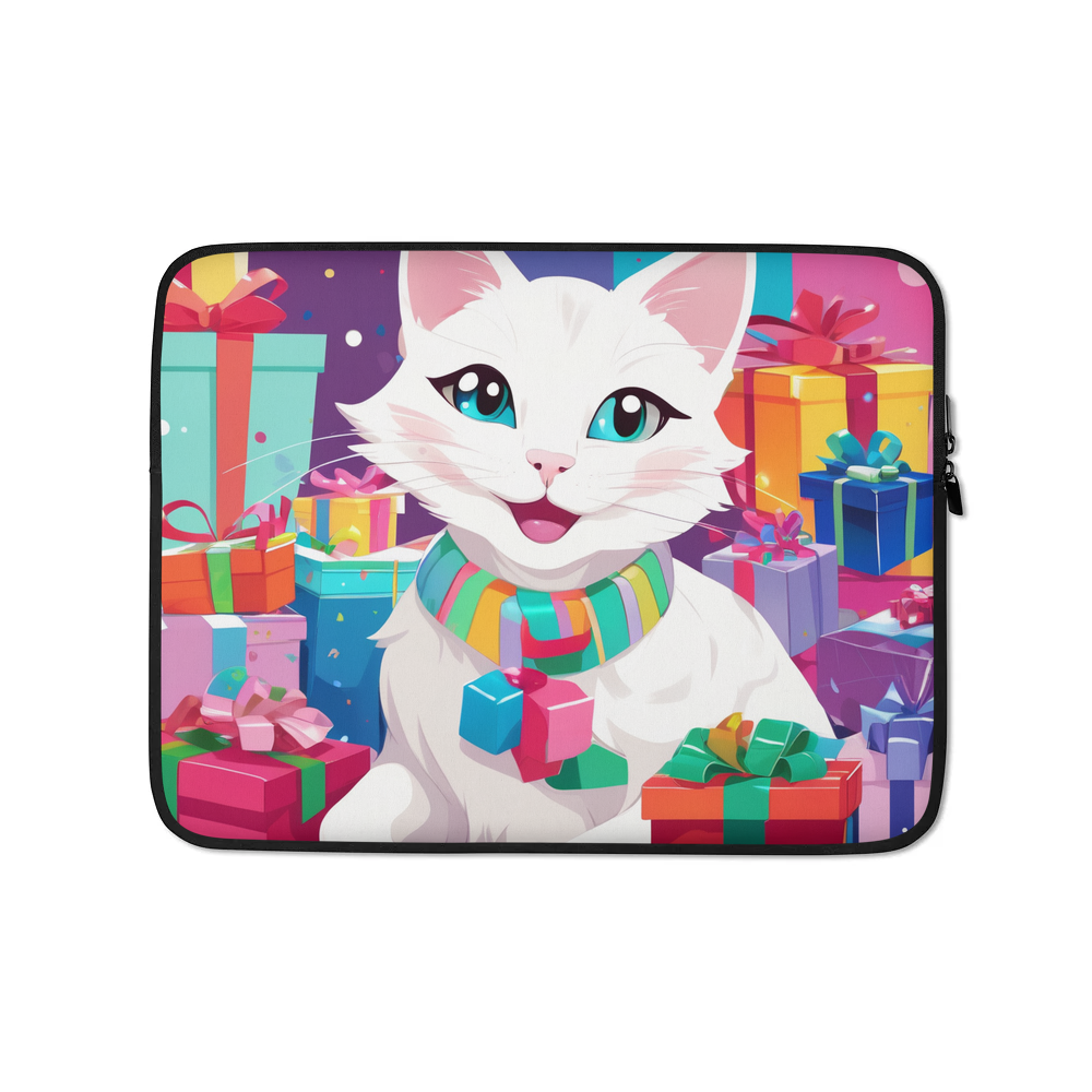 PugMug Custom White Companion Cat Laptop Sleeve