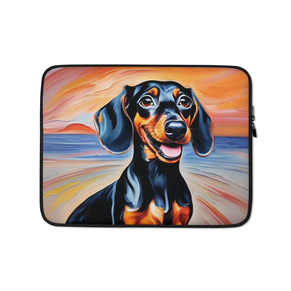 PugMug Custom Black Dachshund Laptop Sleeve