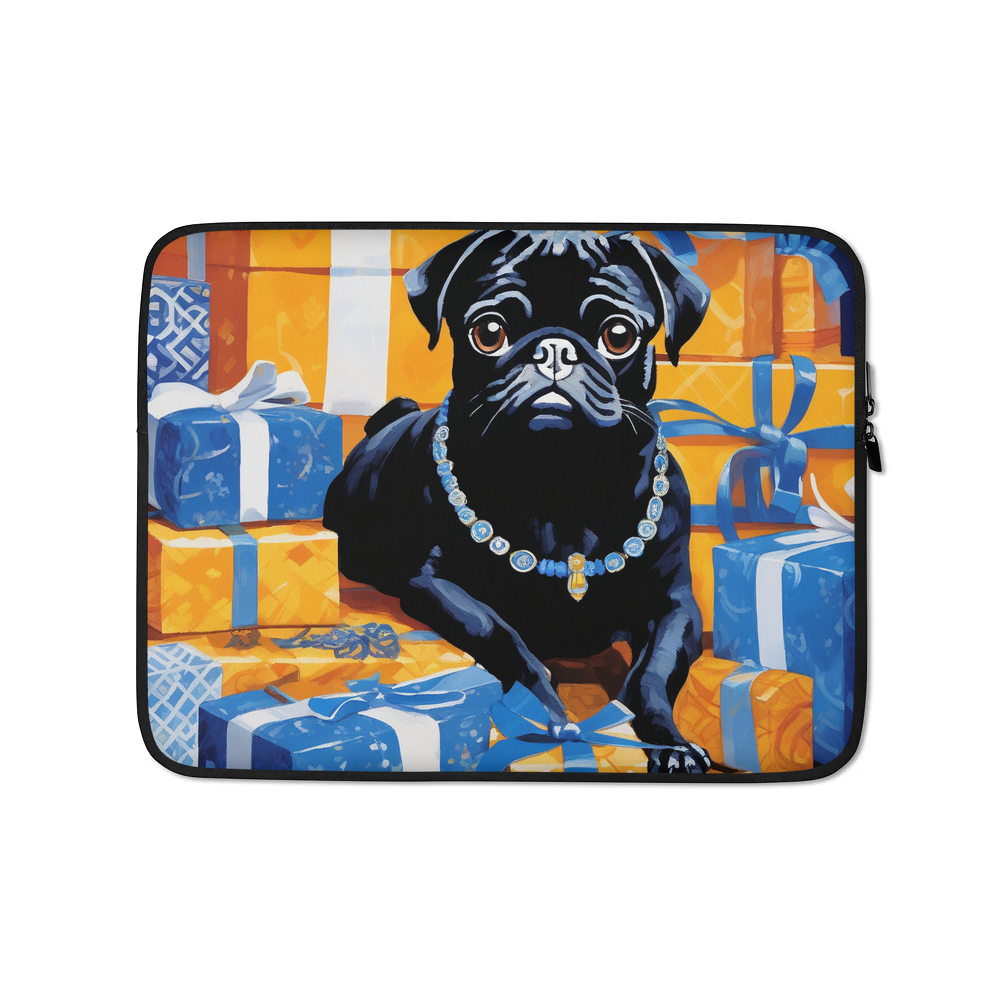 PugMug Custom Black Pug Laptop Sleeve