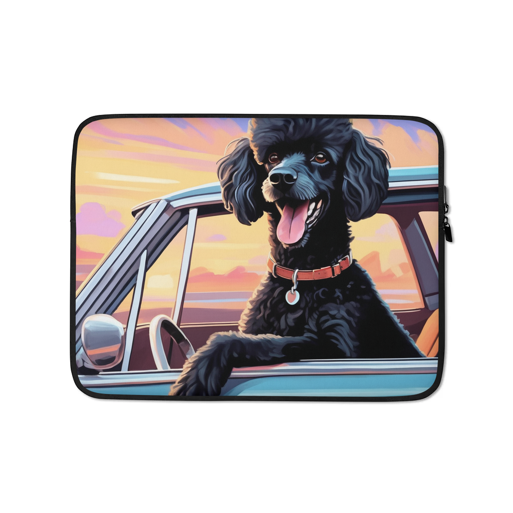PugMug Custom Black Poodle Laptop Sleeve