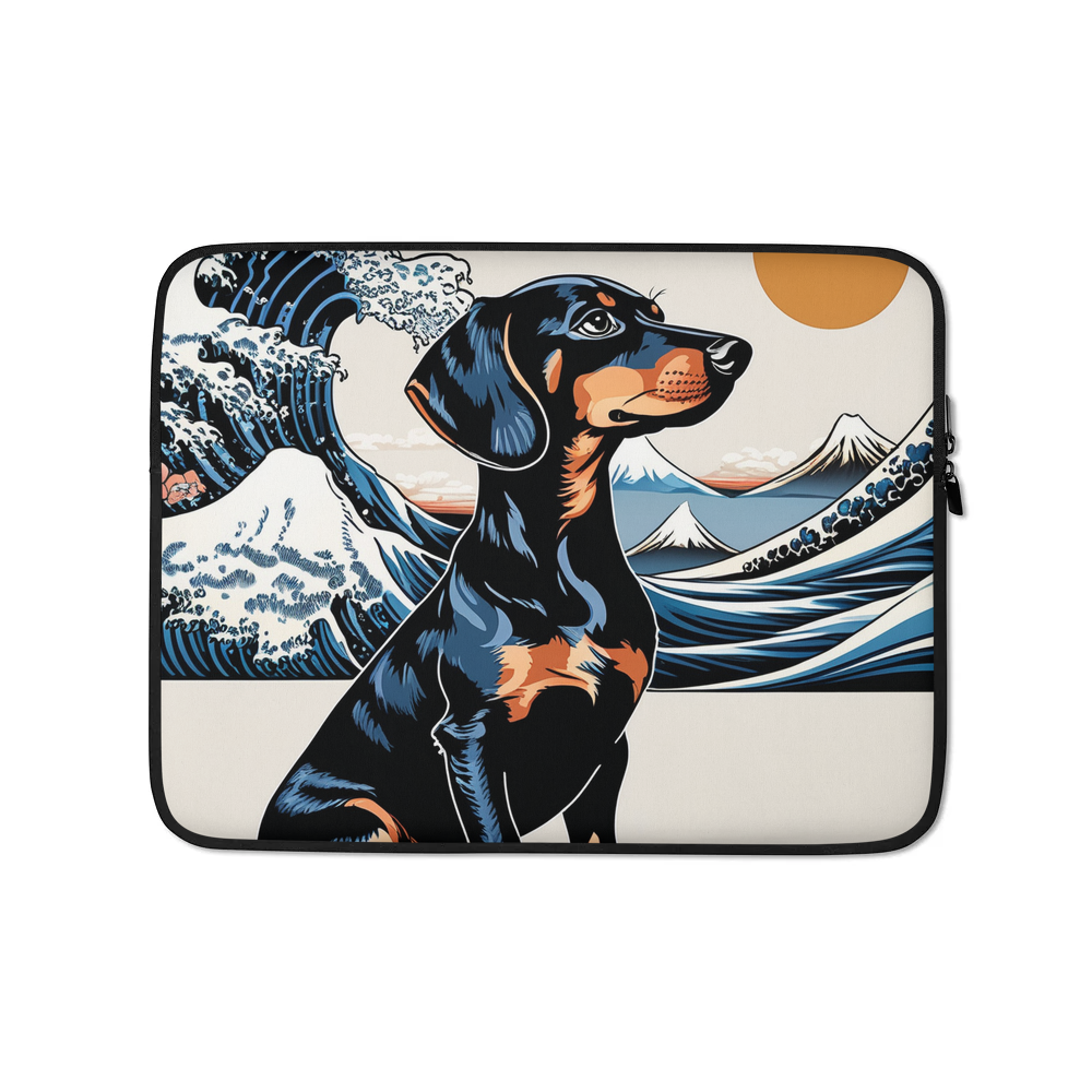 PugMug Custom Black Dachshund Laptop Sleeve