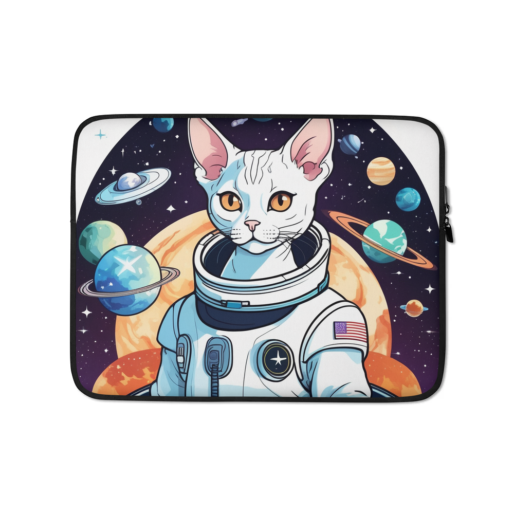 PugMug Custom White Devon Rex Cat Laptop Sleeve