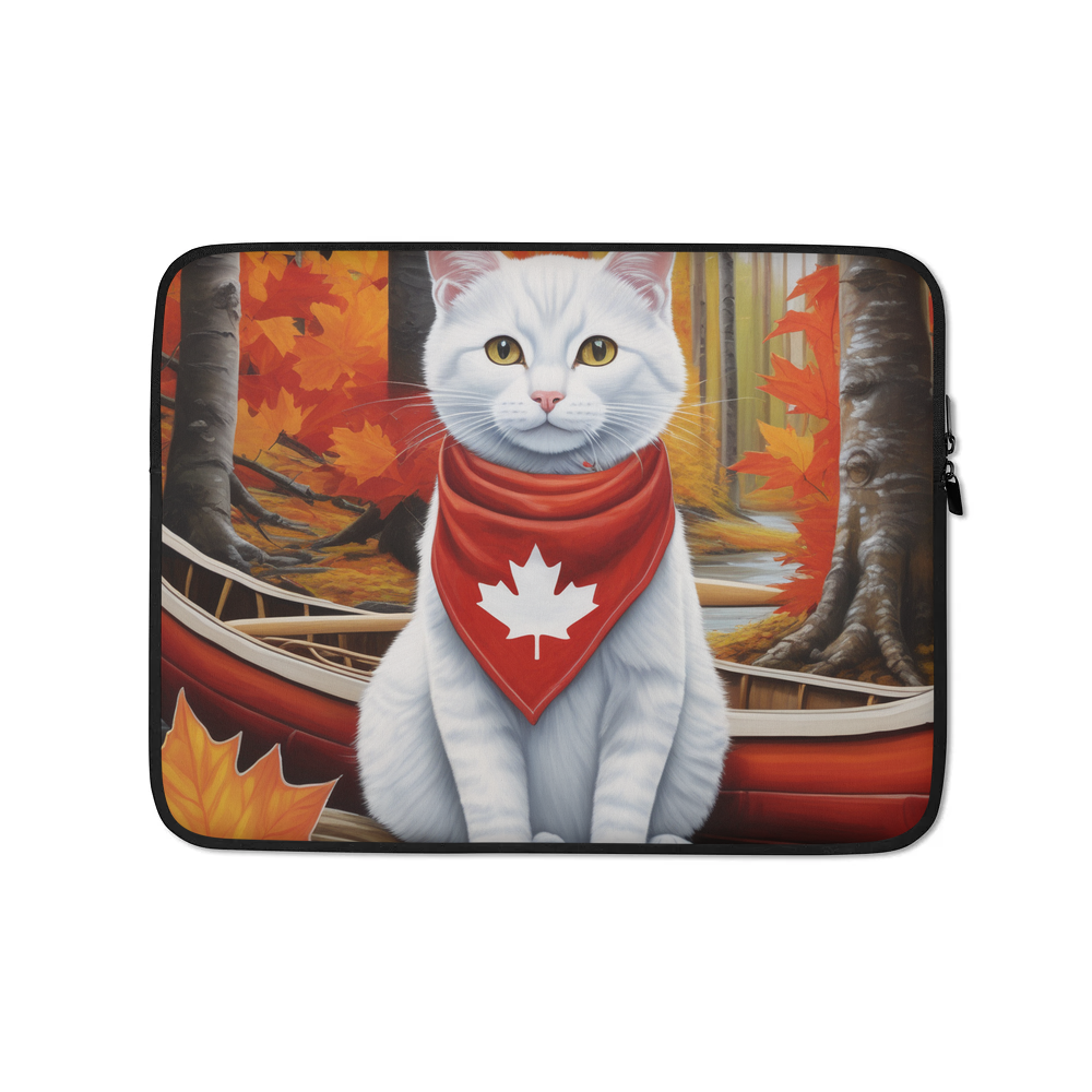 PugMug Custom White Companion Cat Laptop Sleeve