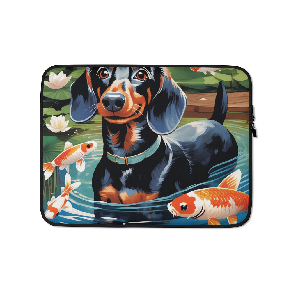 PugMug Custom Black Dachshund Laptop Sleeve