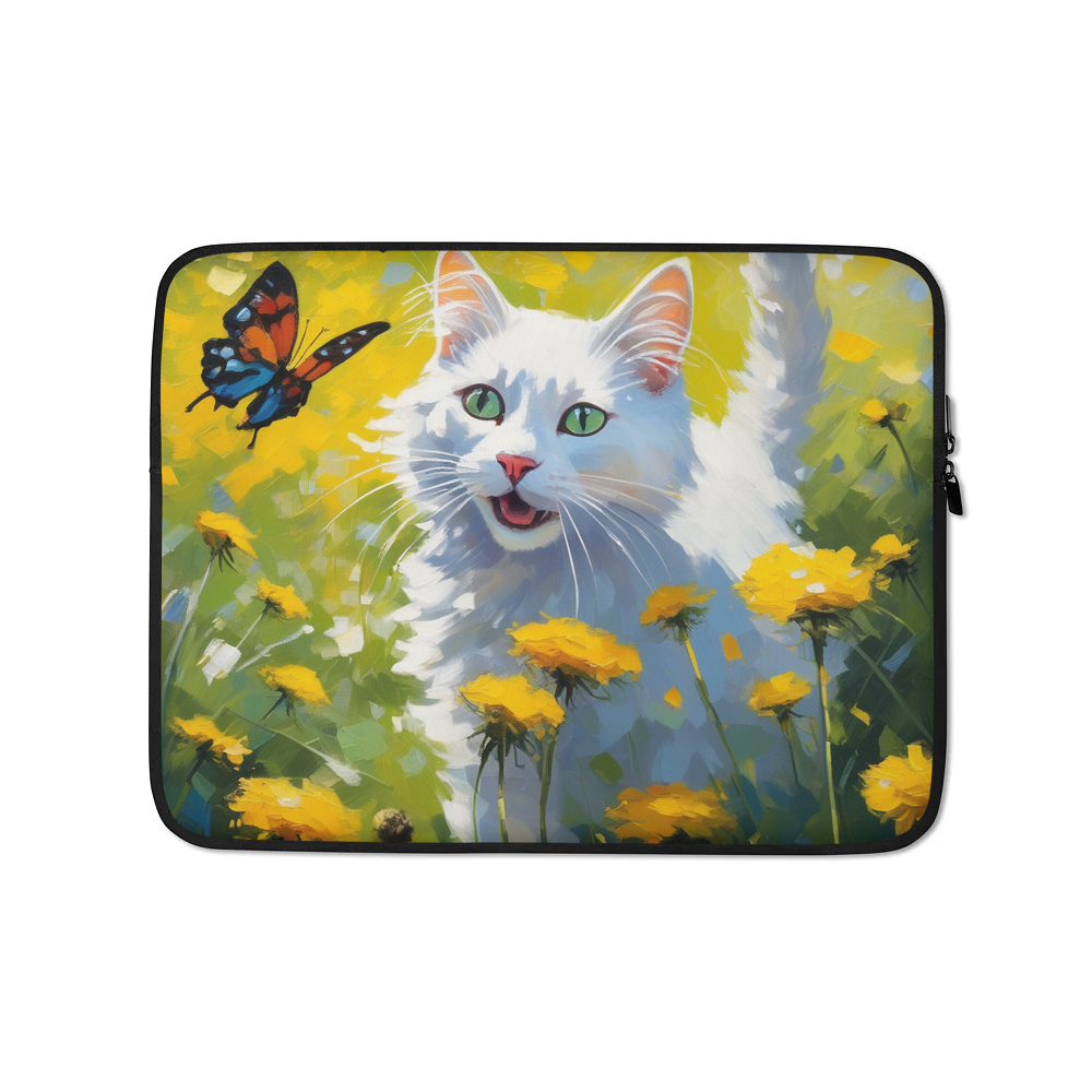 PugMug Custom White Companion Cat Laptop Sleeve