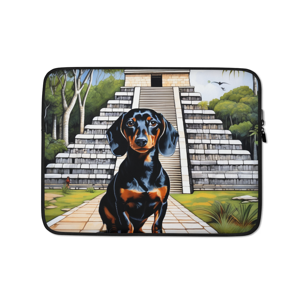 PugMug Custom Black Dachshund Laptop Sleeve