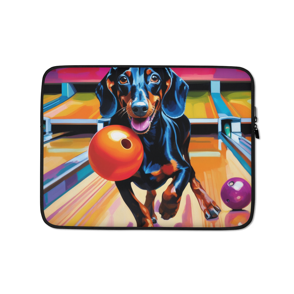 PugMug Custom Black Dachshund Laptop Sleeve
