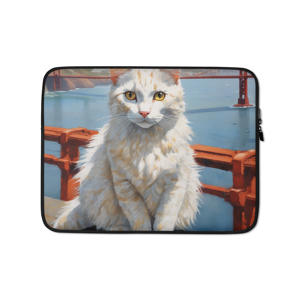 PugMug Custom White Companion Cat Laptop Sleeve