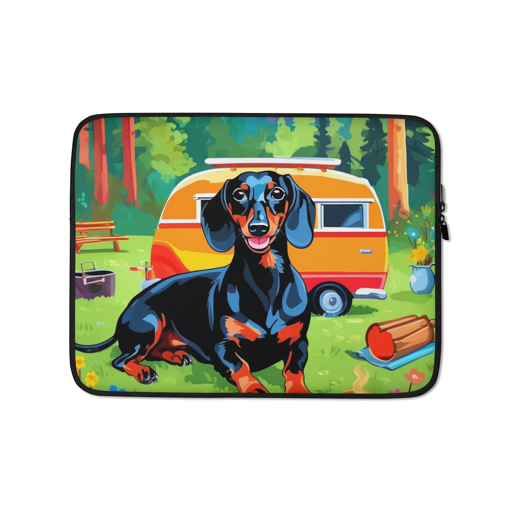 PugMug Custom Black Dachshund Laptop Sleeve