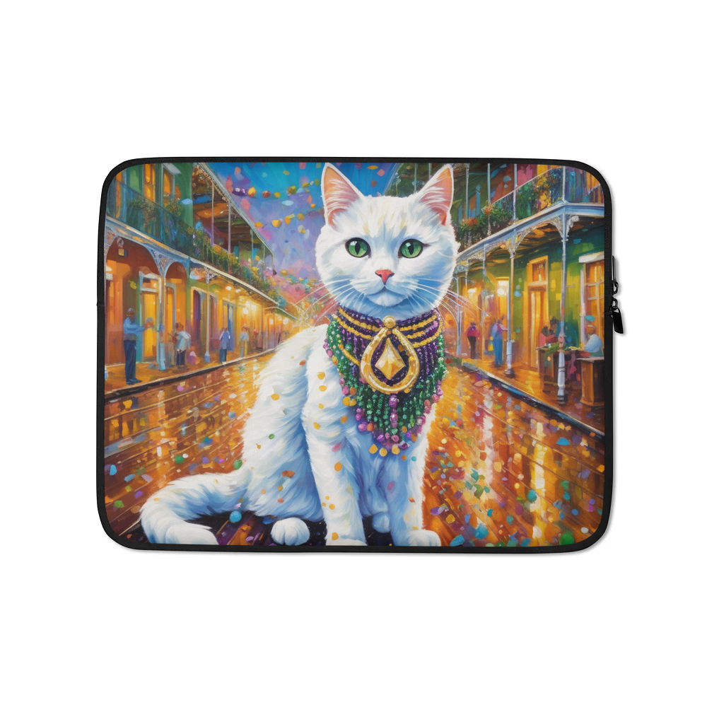 PugMug Custom White Companion Cat Laptop Sleeve