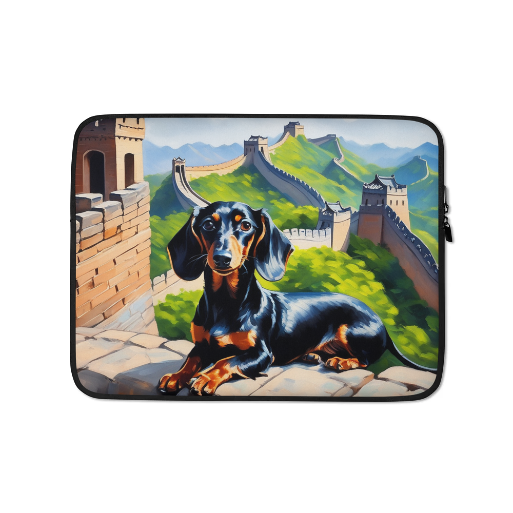 PugMug Custom Black Dachshund Laptop Sleeve
