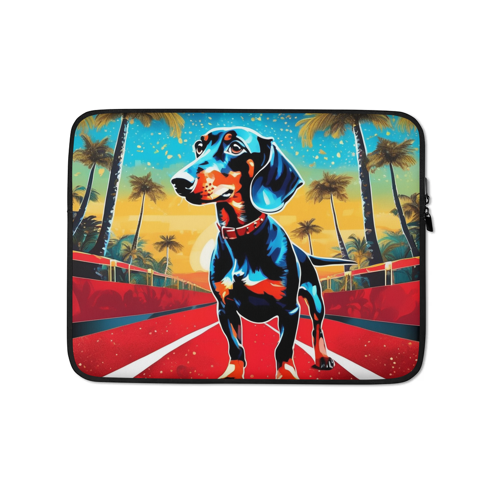 PugMug Custom Black Dachshund Laptop Sleeve