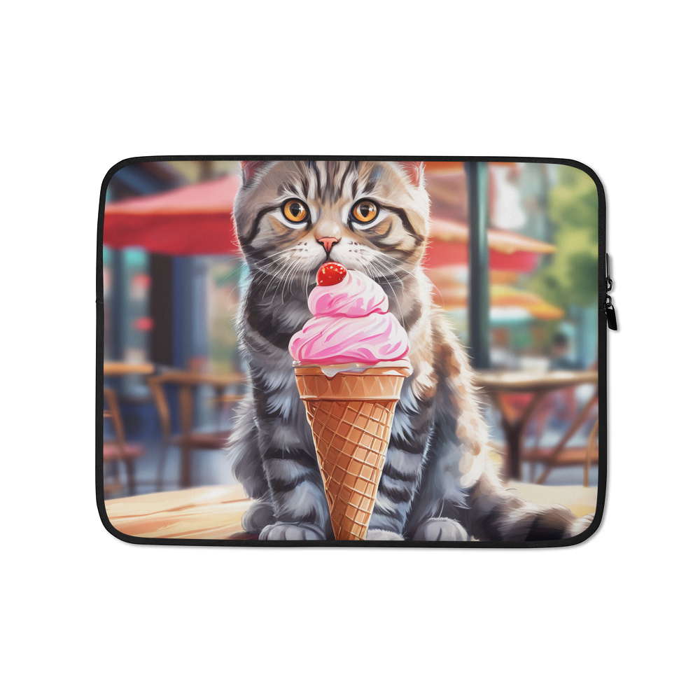 PugMug Custom Tabby Scottish Fold Cat Laptop Sleeve