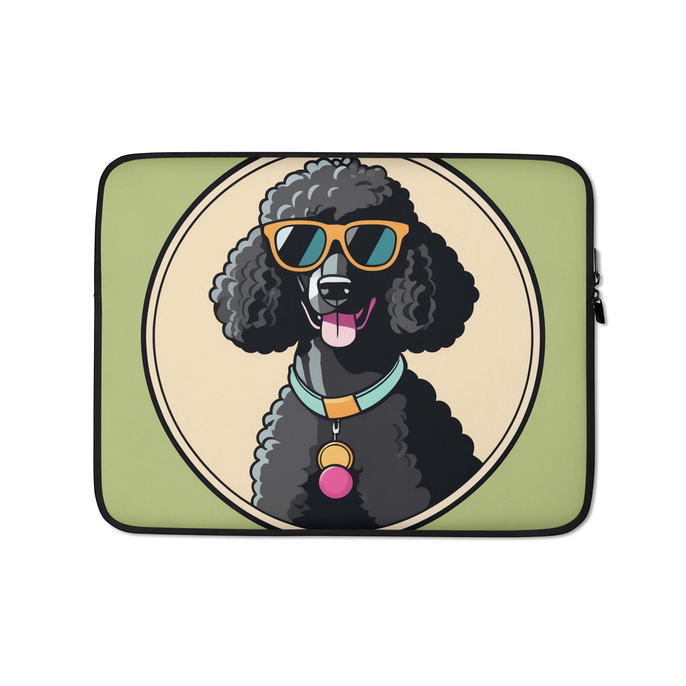 PugMug Custom Black Poodle Laptop Sleeve