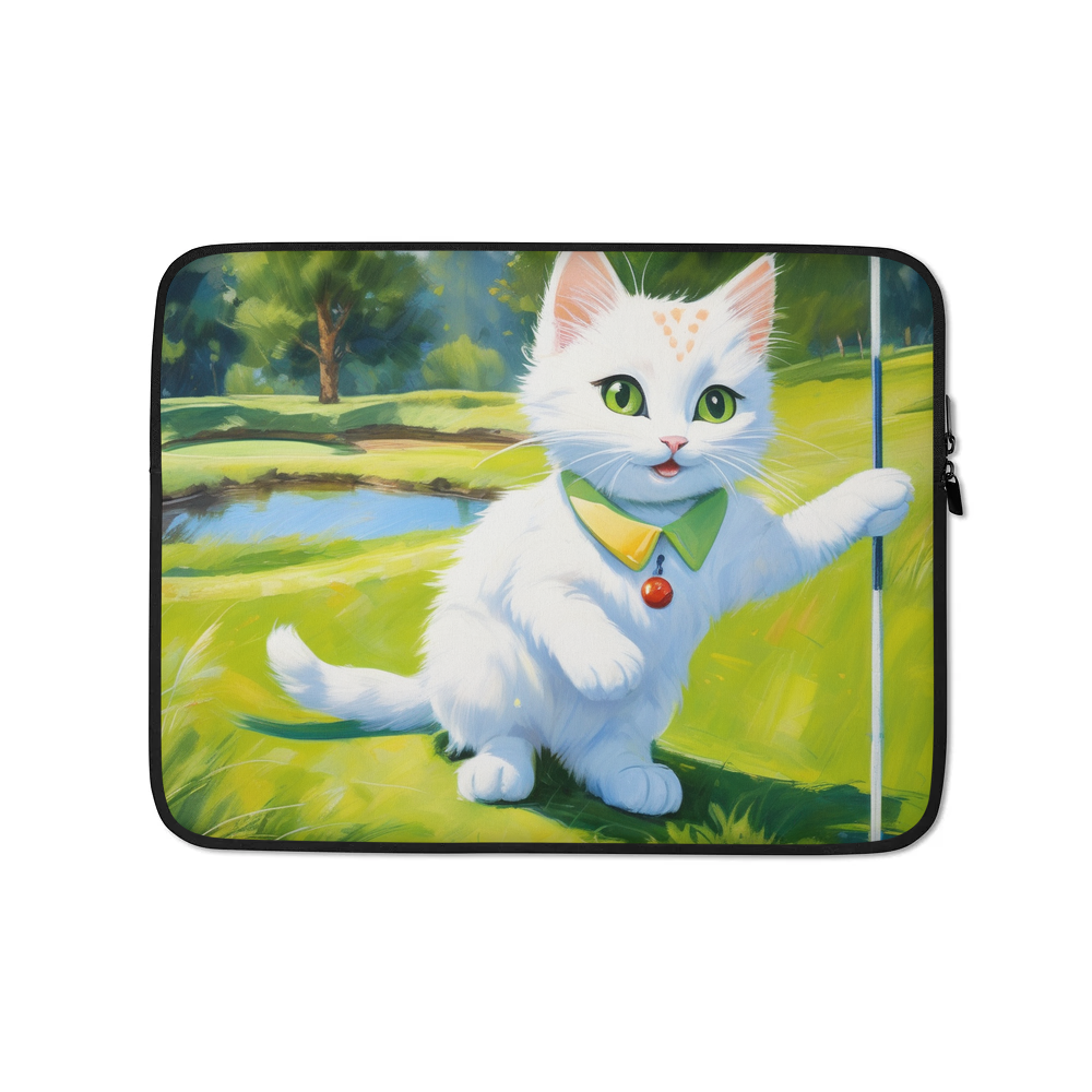 PugMug Custom White Companion Cat Laptop Sleeve