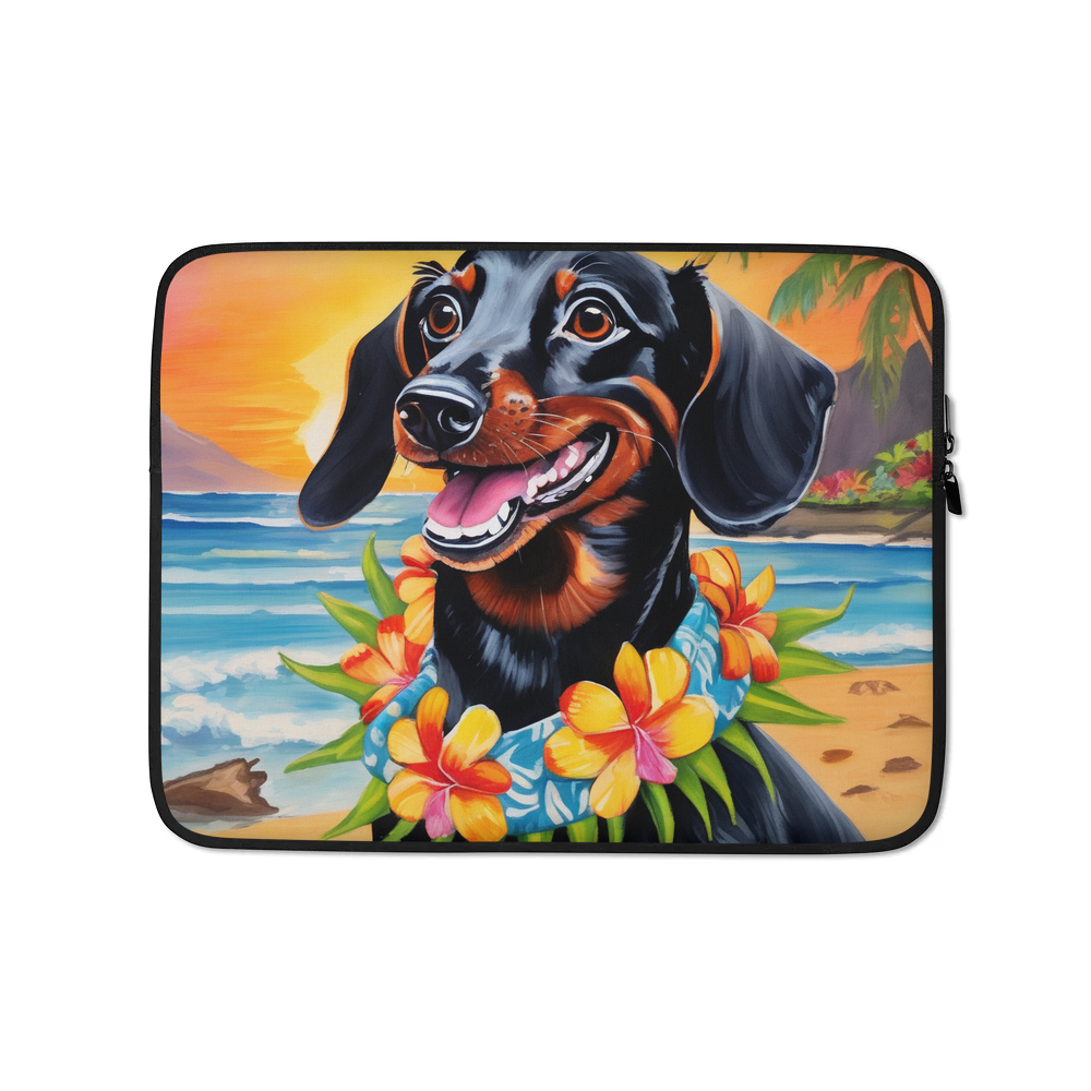 PugMug Custom Black Dachshund Laptop Sleeve