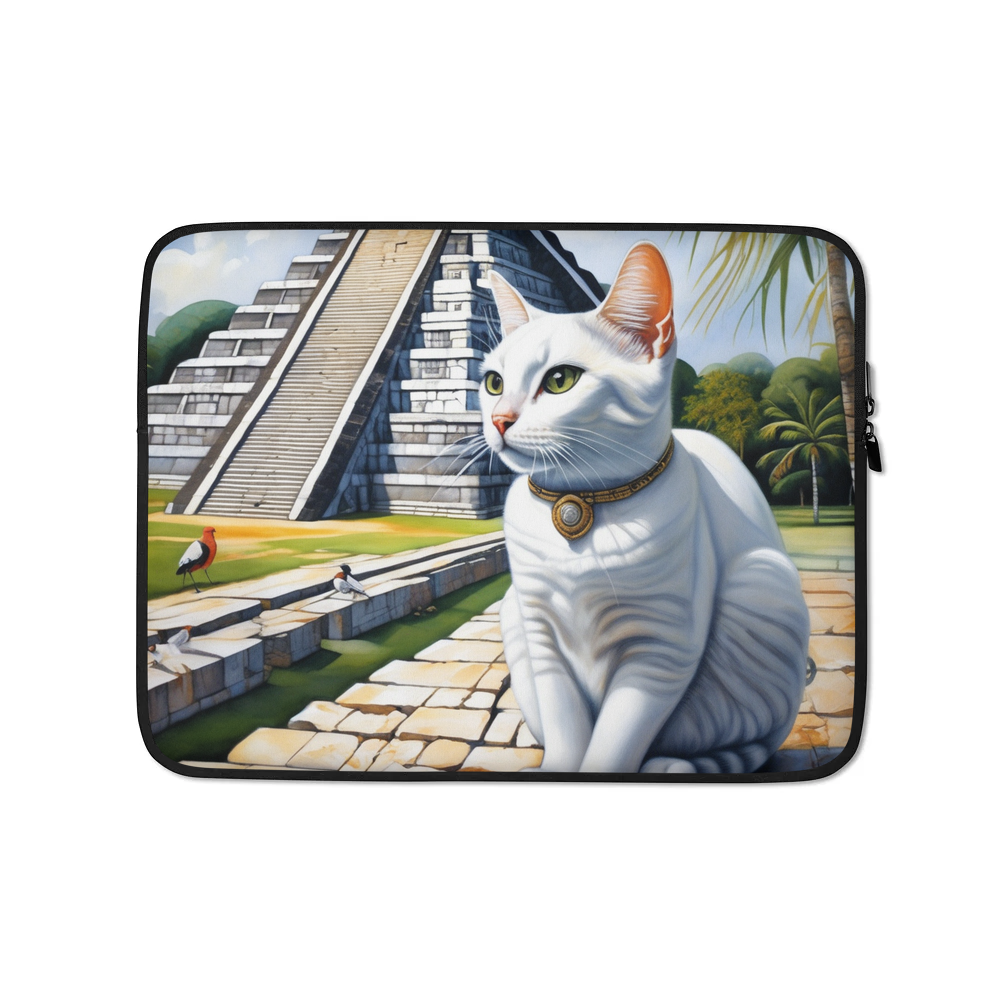 PugMug Custom White Companion Cat Laptop Sleeve