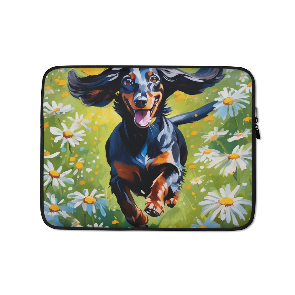 PugMug Custom Black Dachshund Laptop Sleeve