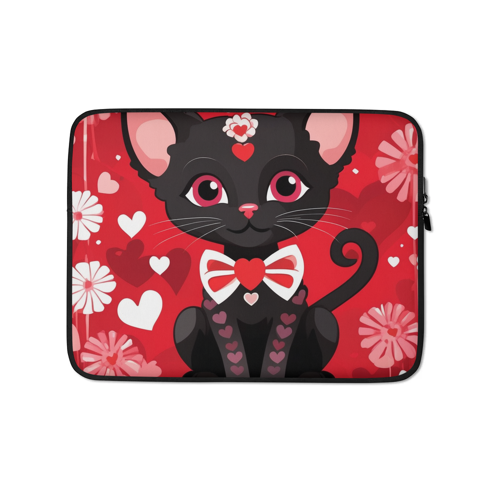 PugMug Custom Black Devon Rex Cat Laptop Sleeve