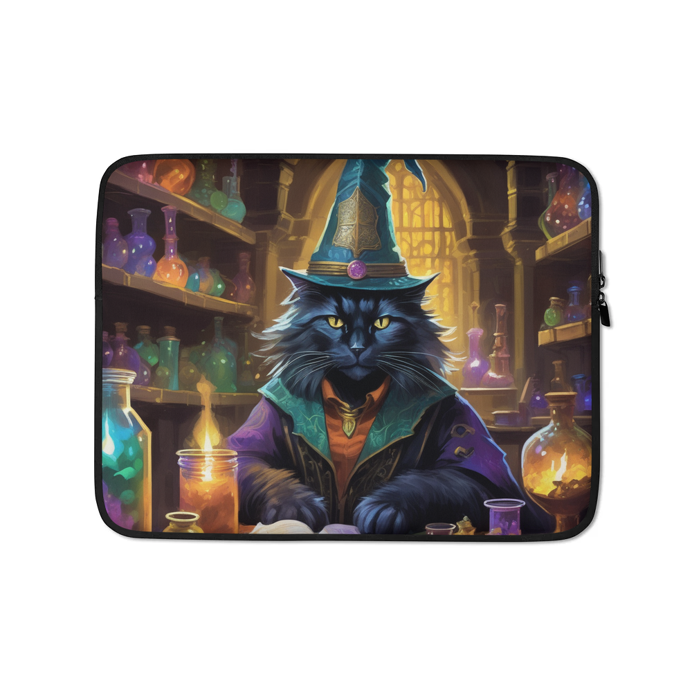 PugMug Custom Black Maine Coon Cat Laptop Sleeve