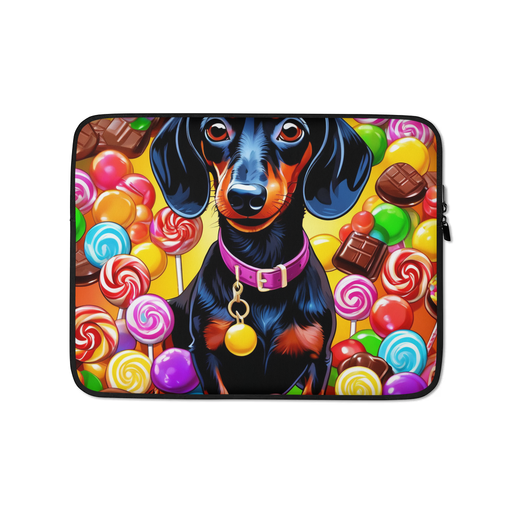 PugMug Custom Black Dachshund Laptop Sleeve