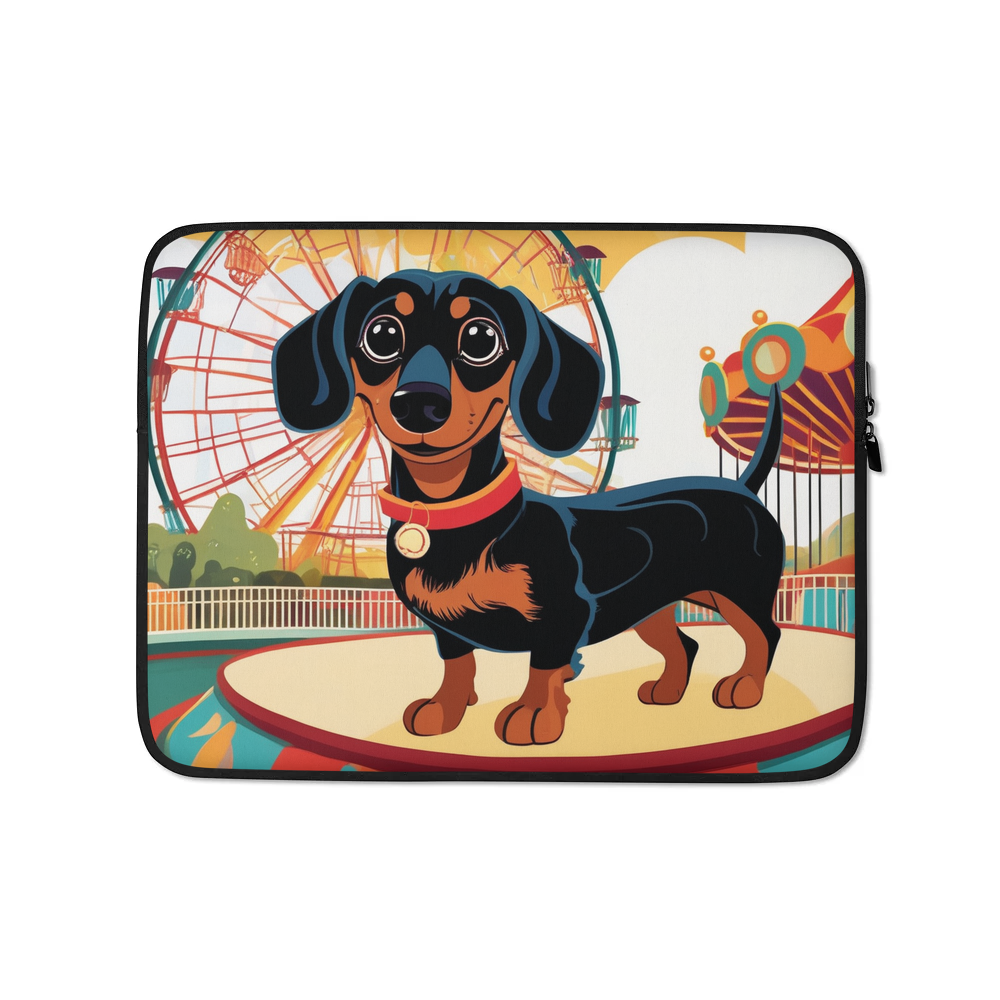 PugMug Custom Black Dachshund Laptop Sleeve