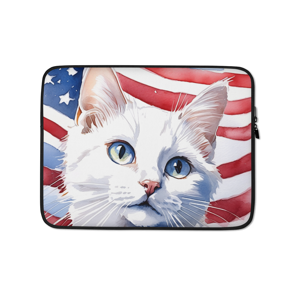 PugMug Custom White Companion Cat Laptop Sleeve