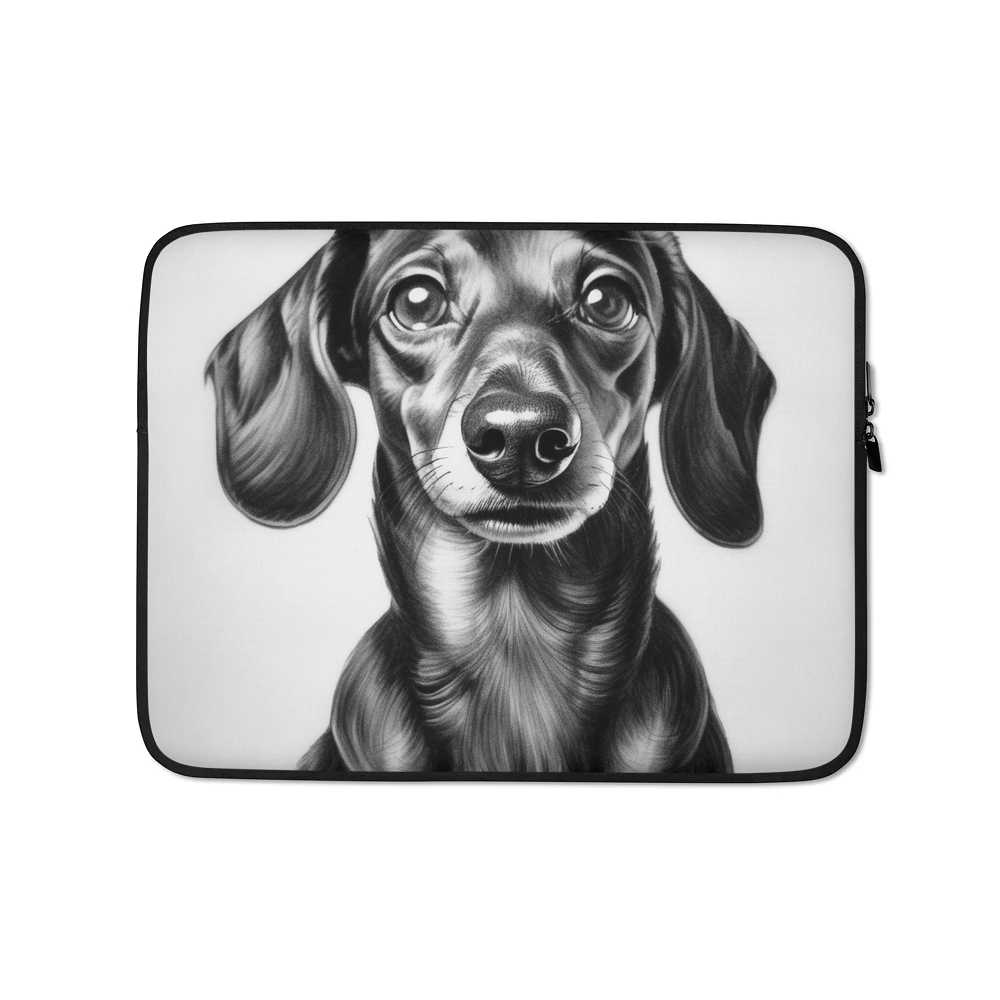 PugMug Custom Black Dachshund Laptop Sleeve