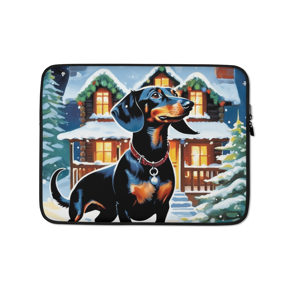 PugMug Custom Black Dachshund Laptop Sleeve