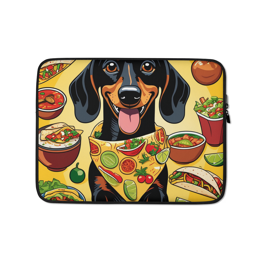 PugMug Custom Black Dachshund Laptop Sleeve