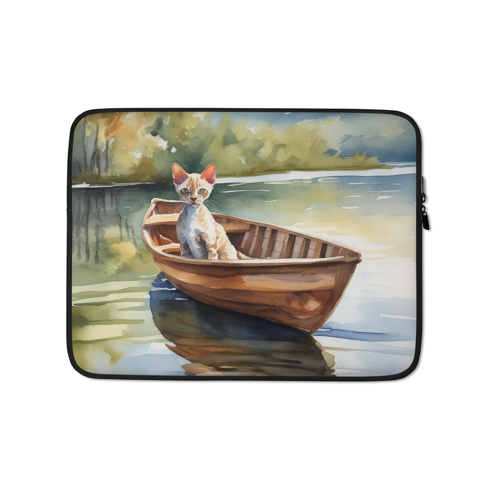 PugMug Custom Tabby Devon Rex Cat Laptop Sleeve