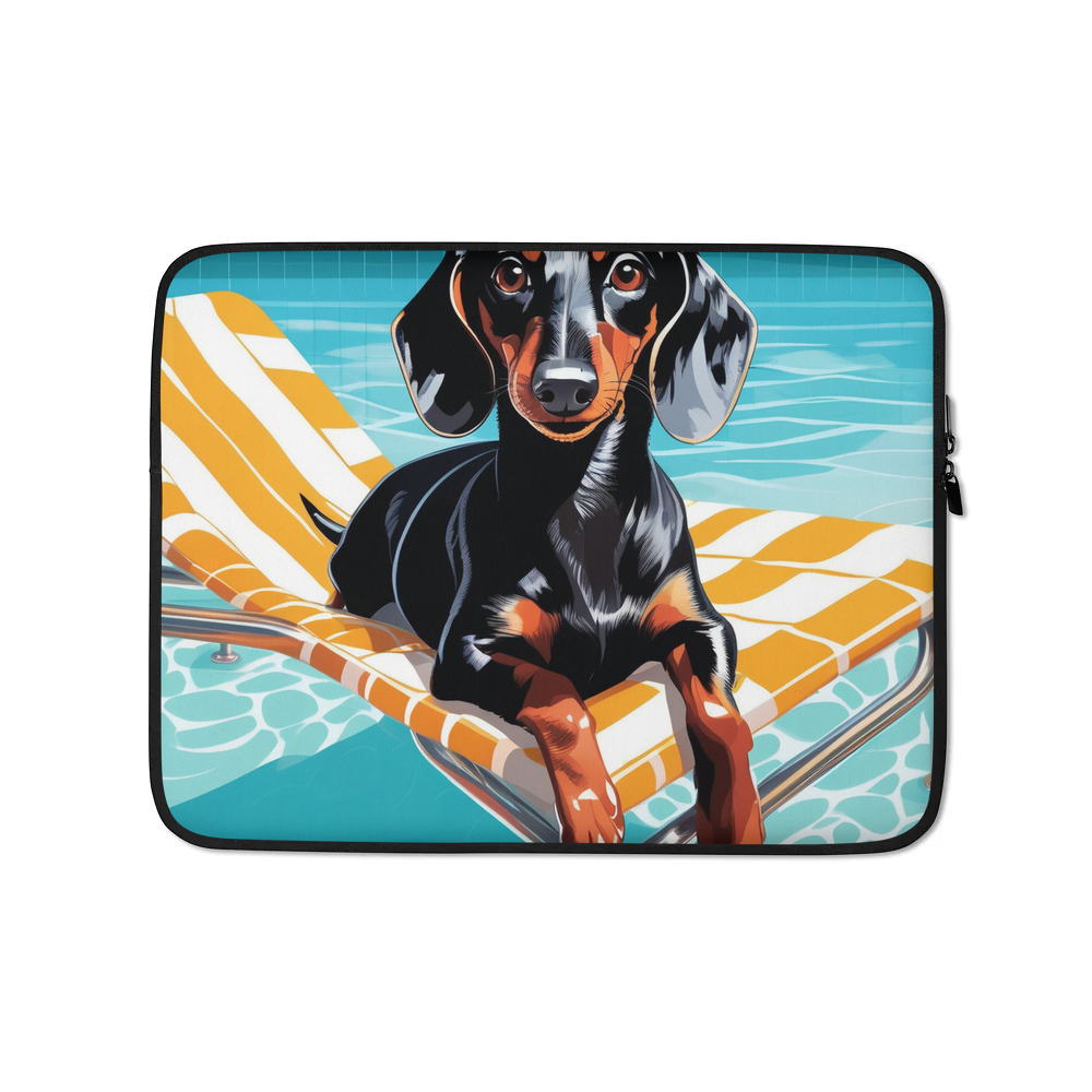 PugMug Custom Black Dachshund Laptop Sleeve