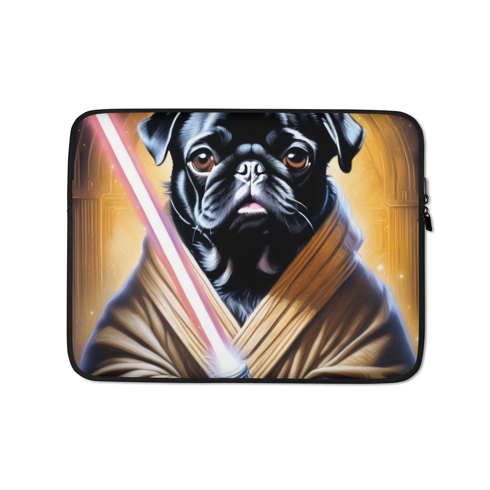 PugMug Custom Black Pug Laptop Sleeve