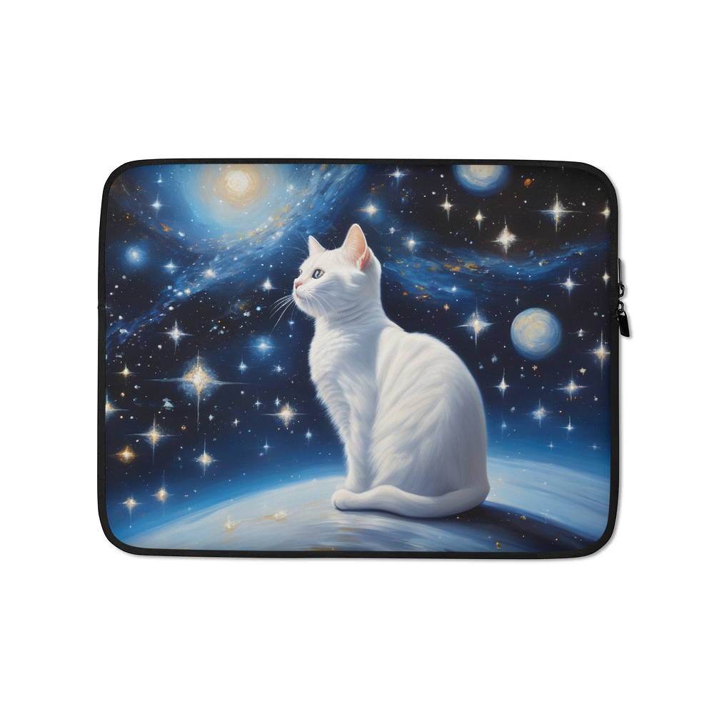 PugMug Custom White Companion Cat Laptop Sleeve