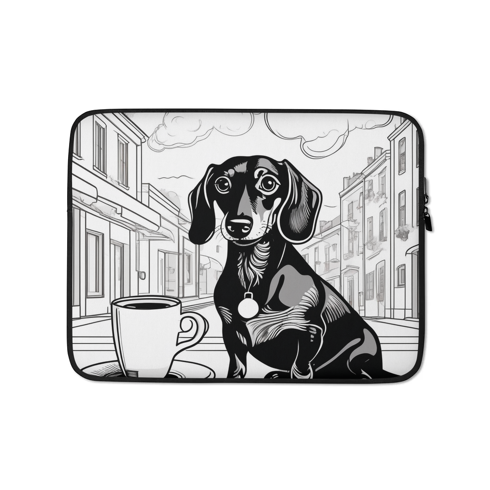 PugMug Custom Black Dachshund Laptop Sleeve