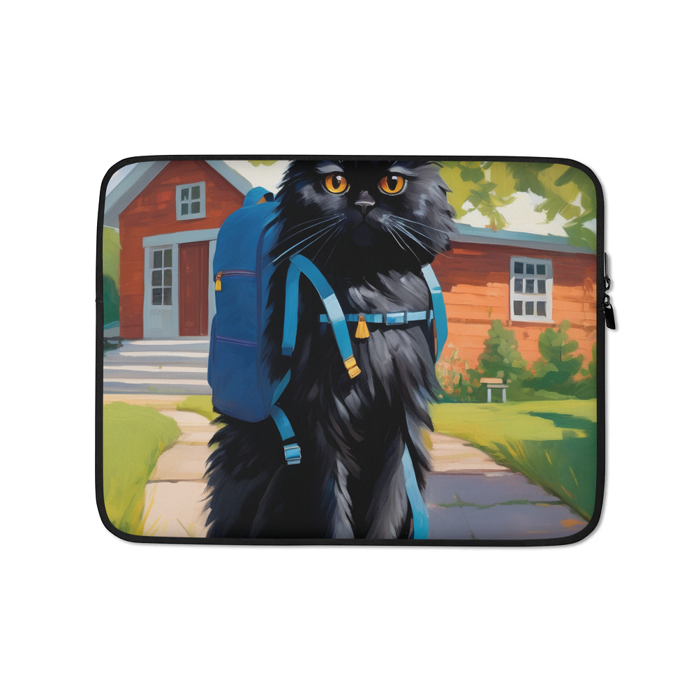 PugMug Custom Black Persian Cat Laptop Sleeve