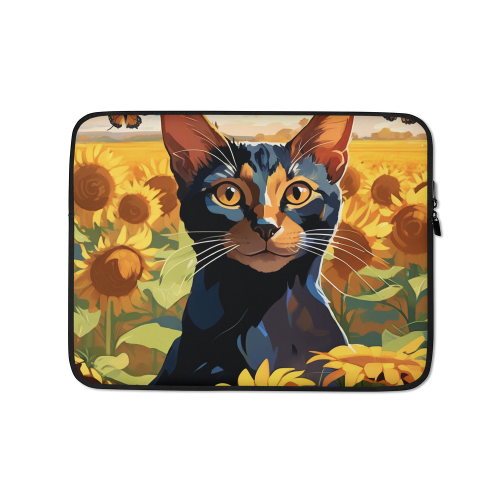 PugMug Custom Black Abyssinian Cat Laptop Sleeve