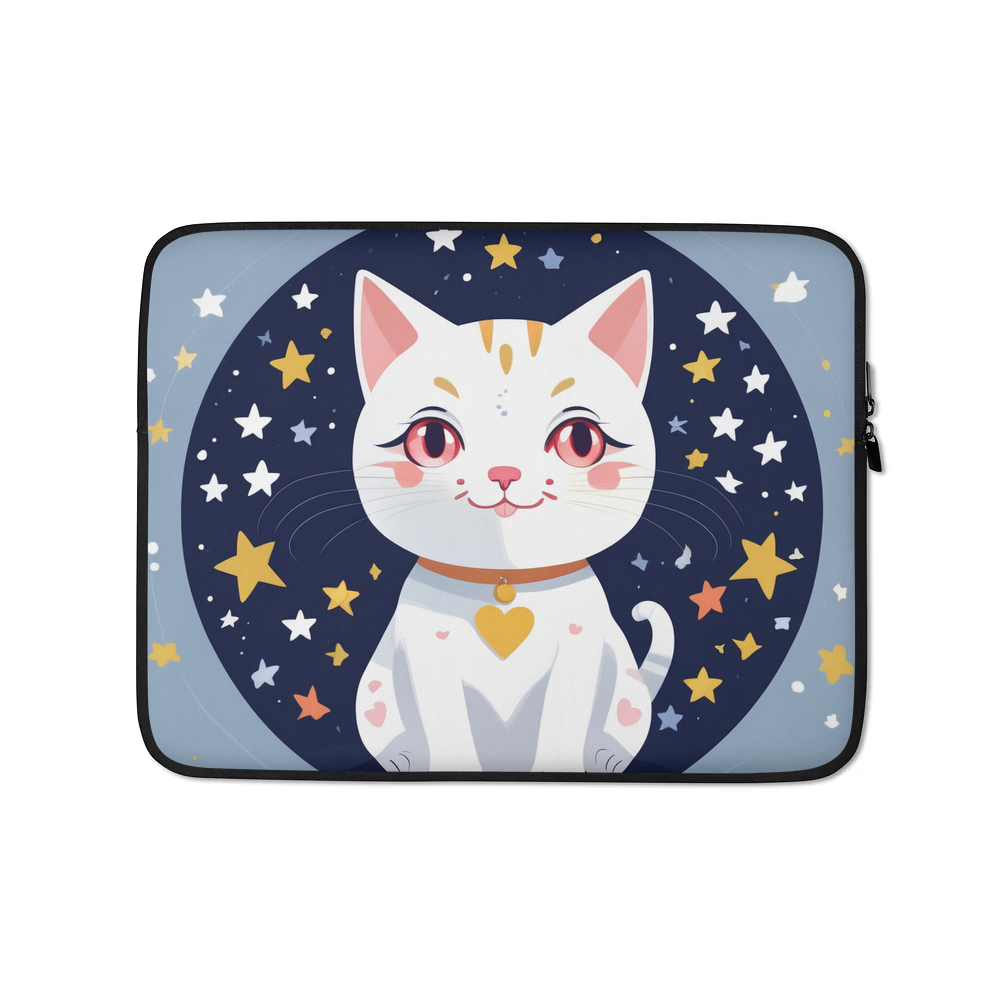 PugMug Custom White Companion Cat Laptop Sleeve