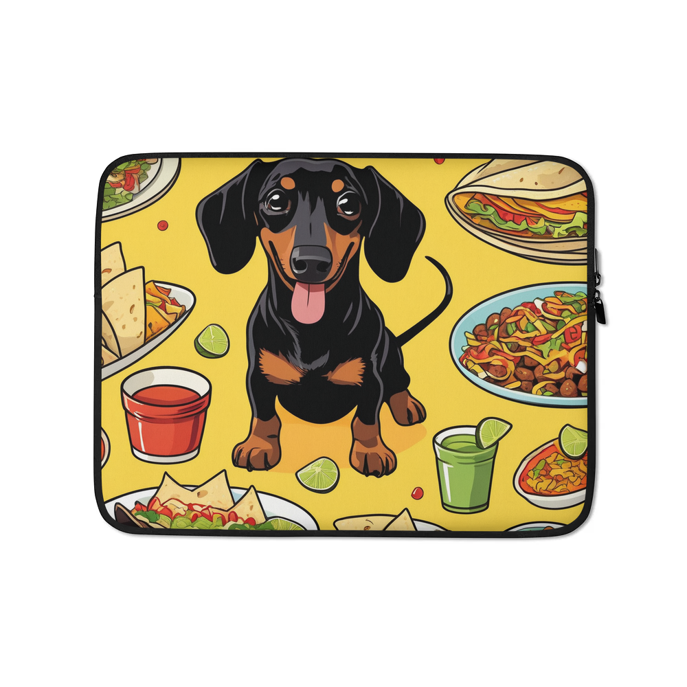 PugMug Custom Black Dachshund Laptop Sleeve