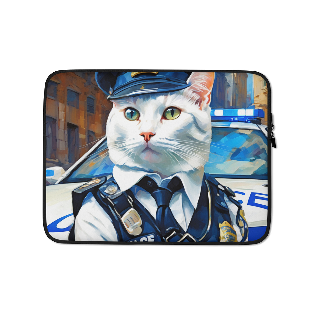 PugMug Custom White Companion Cat Laptop Sleeve