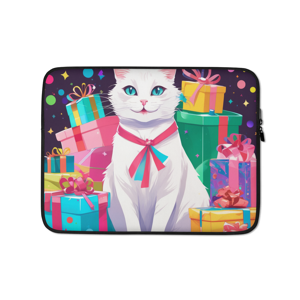 PugMug Custom White Companion Cat Laptop Sleeve