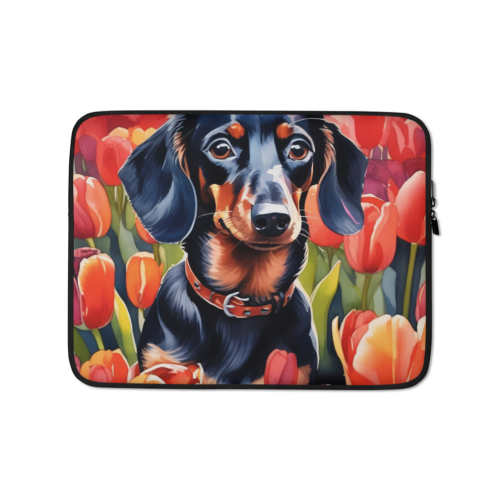 PugMug Custom Black Dachshund Laptop Sleeve