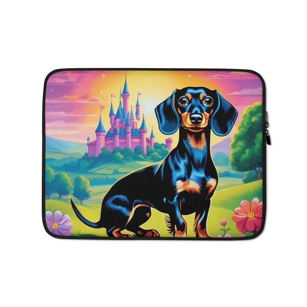 PugMug Custom Black Dachshund Laptop Sleeve