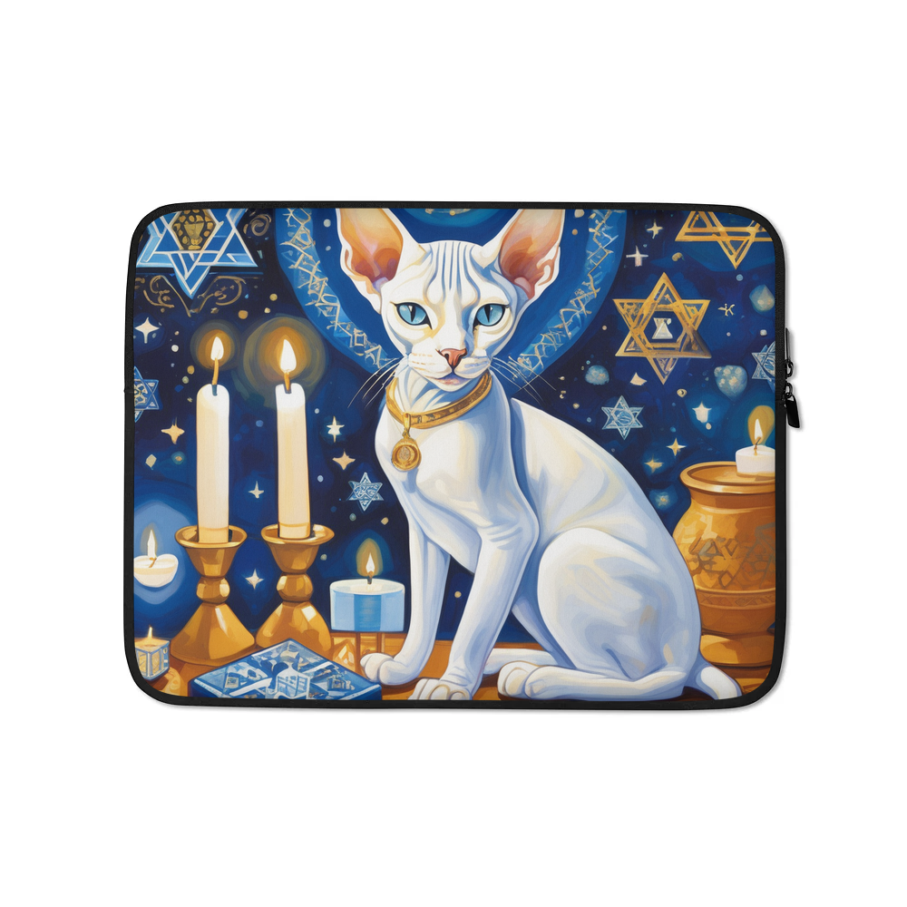 PugMug Custom White Sphynx Cat Laptop Sleeve